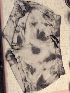PINK Victoria's Secret Black & White Tie-Dye Fleece Shorts